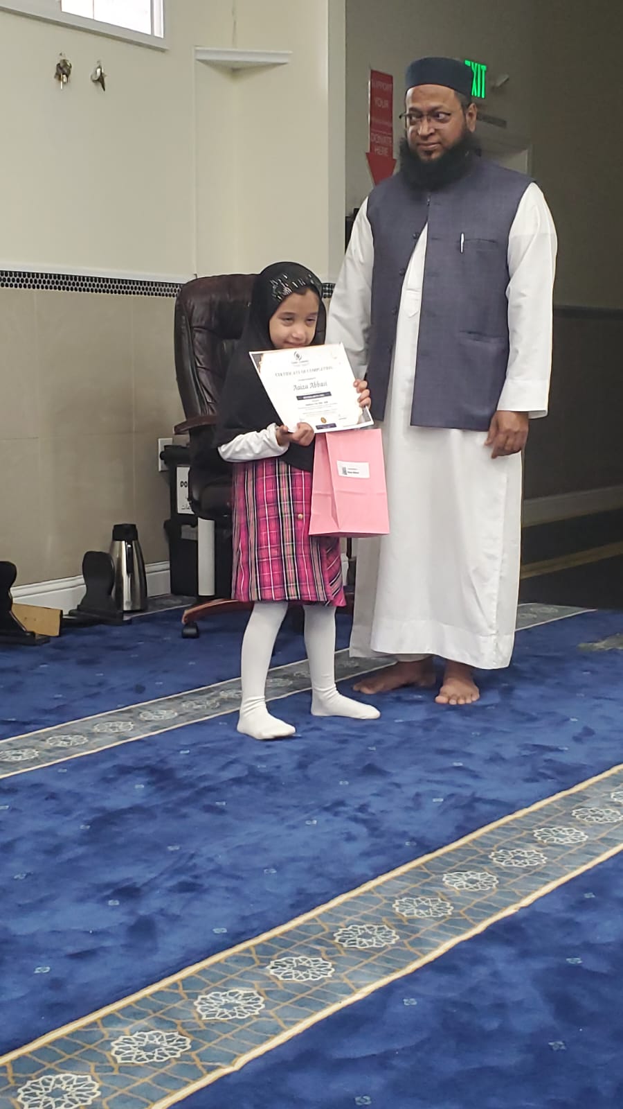 Student receiving certificate